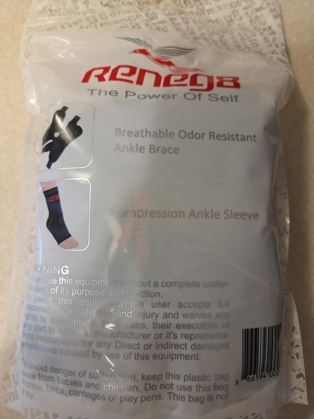 2 Ankle Compression Sleeve & Breathable Odor Resistant Ankle Brace